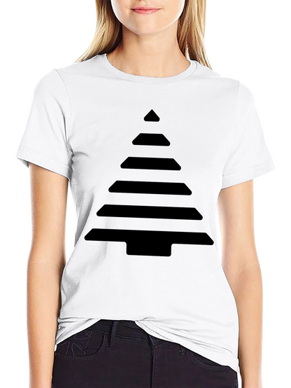 Geometric Christmas Tree Black T-Shirt