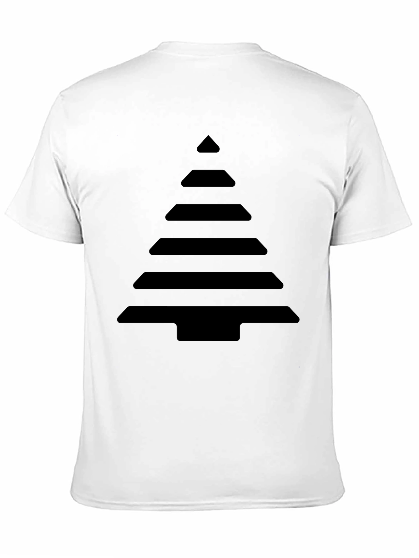 Geometric Christmas Tree Black T-Shirt