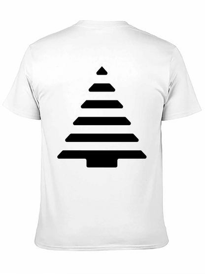 Geometric Christmas Tree Black T-Shirt