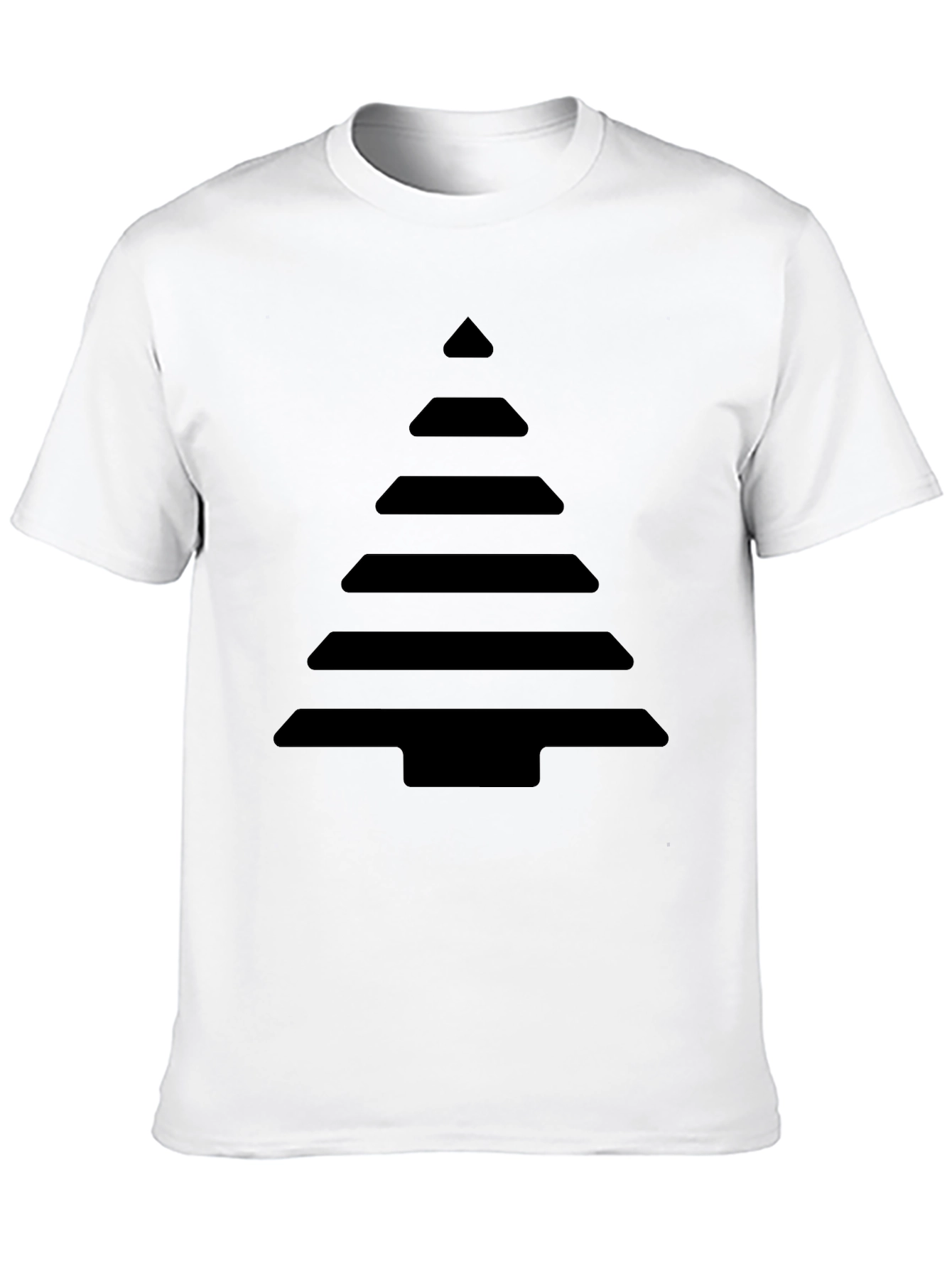 Geometric Christmas Tree Black T-Shirt