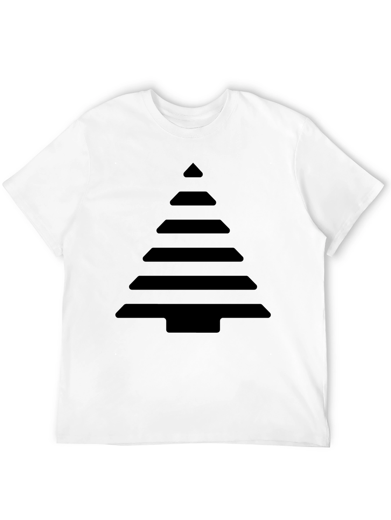 Geometric Christmas Tree Black T-Shirt