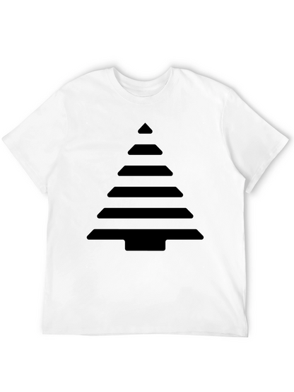 Geometric Christmas Tree Black T-Shirt