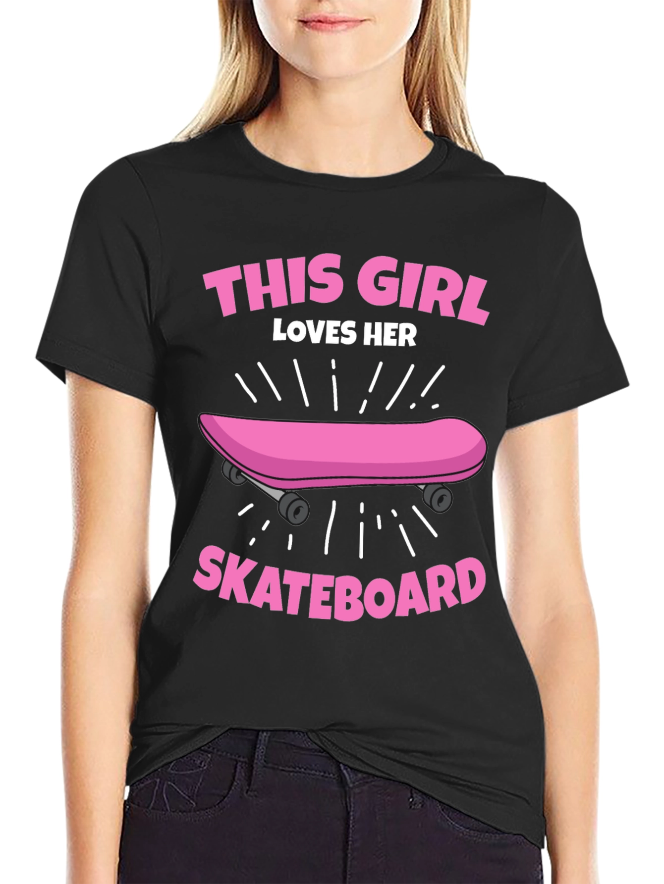 This Girl Loves Her Skateboard Graphic Tee
