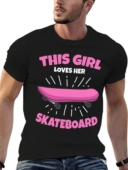 This Girl Loves Her Skateboard Graphic Tee