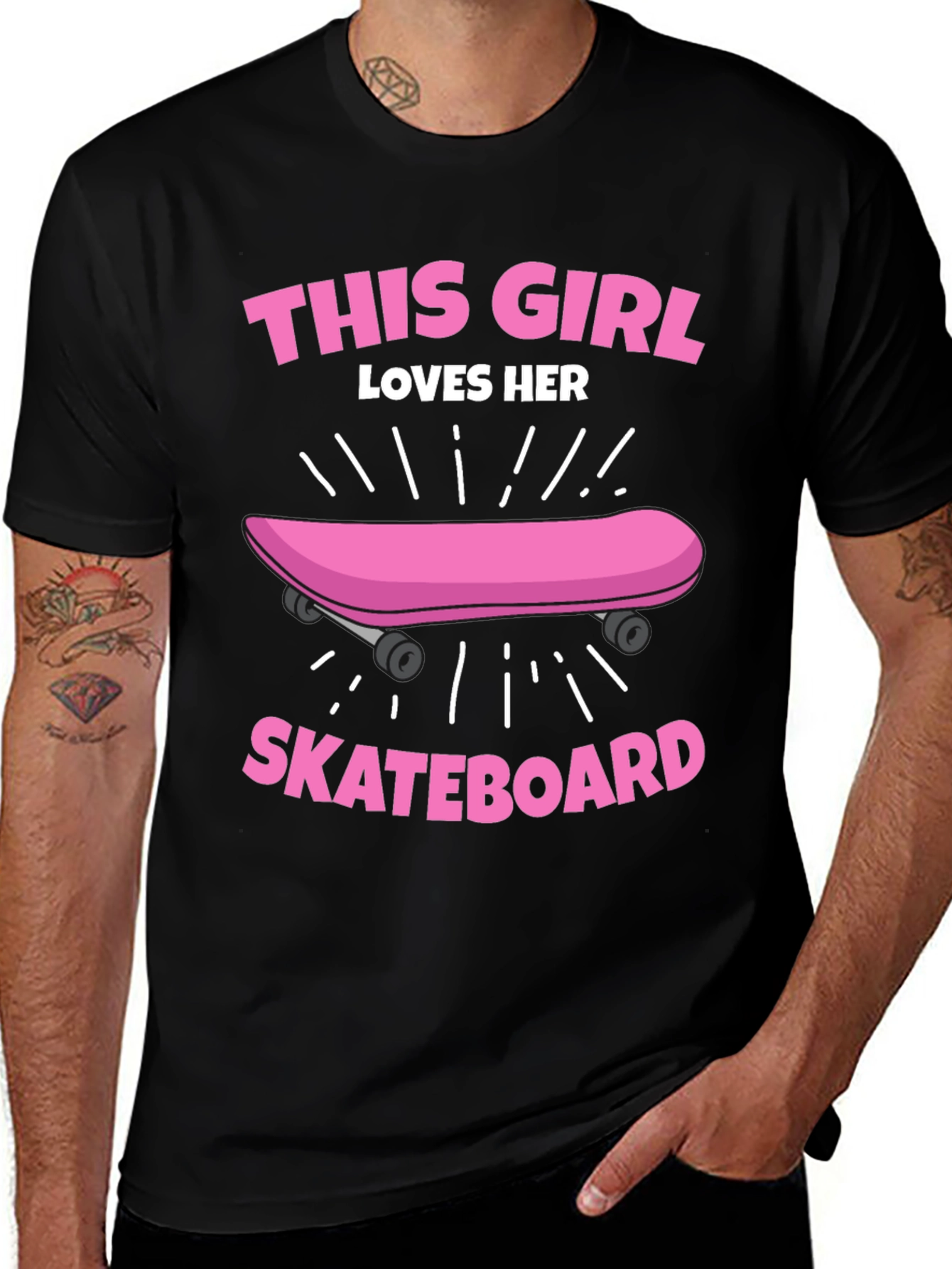 This Girl Loves Her Skateboard Graphic Tee