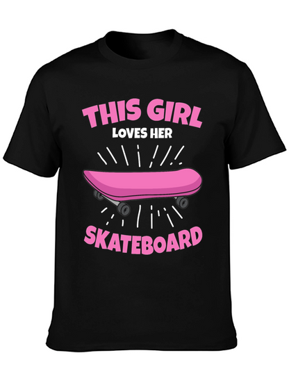 This Girl Loves Her Skateboard Graphic Tee