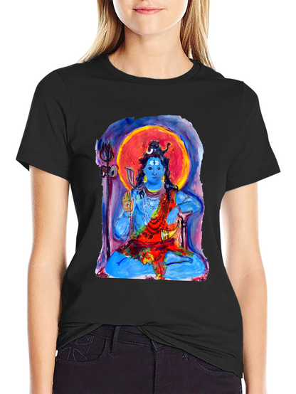 Shiva Meditation Graphic Tee - Spiritual Black T-Shirt