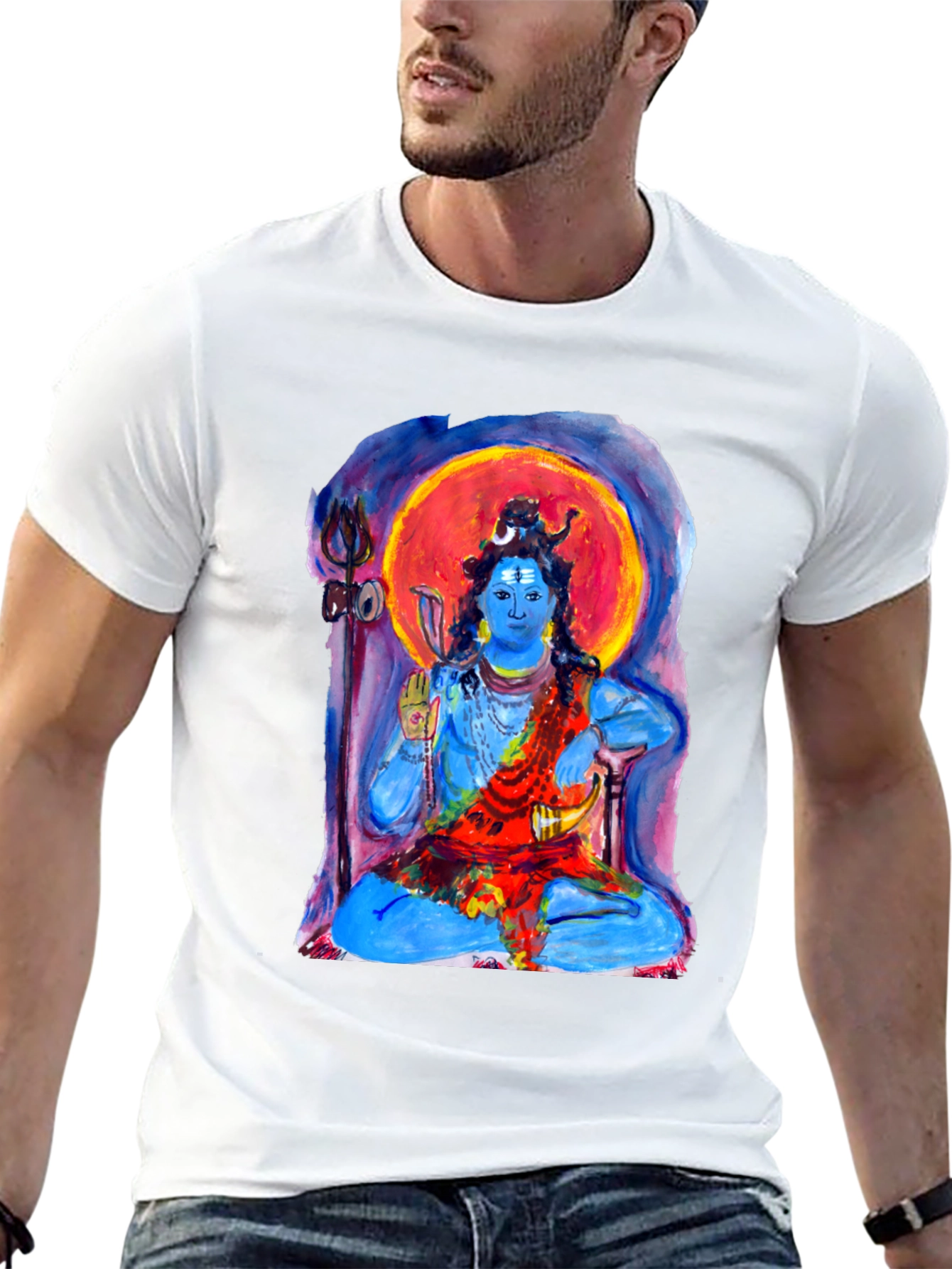 Shiva Meditation Graphic Tee - Spiritual Black T-Shirt