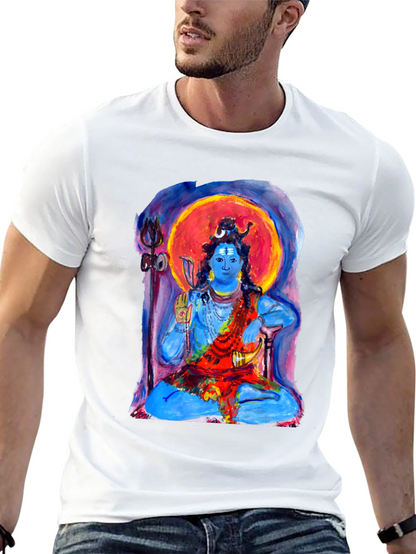 Shiva Meditation Graphic Tee - Spiritual Black T-Shirt