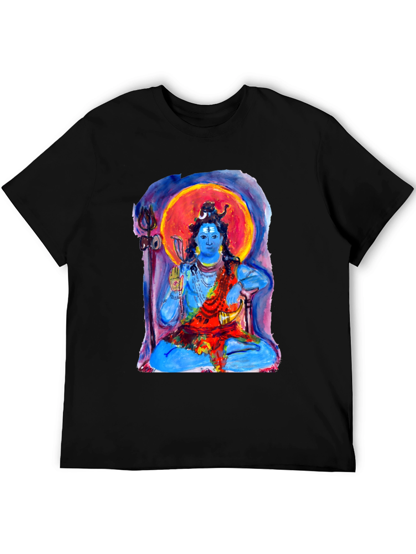 Shiva Meditation Graphic Tee - Spiritual Black T-Shirt