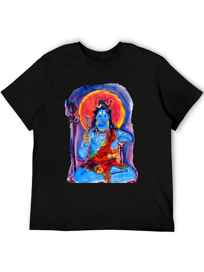 Shiva Meditation Graphic Tee - Spiritual Black T-Shirt