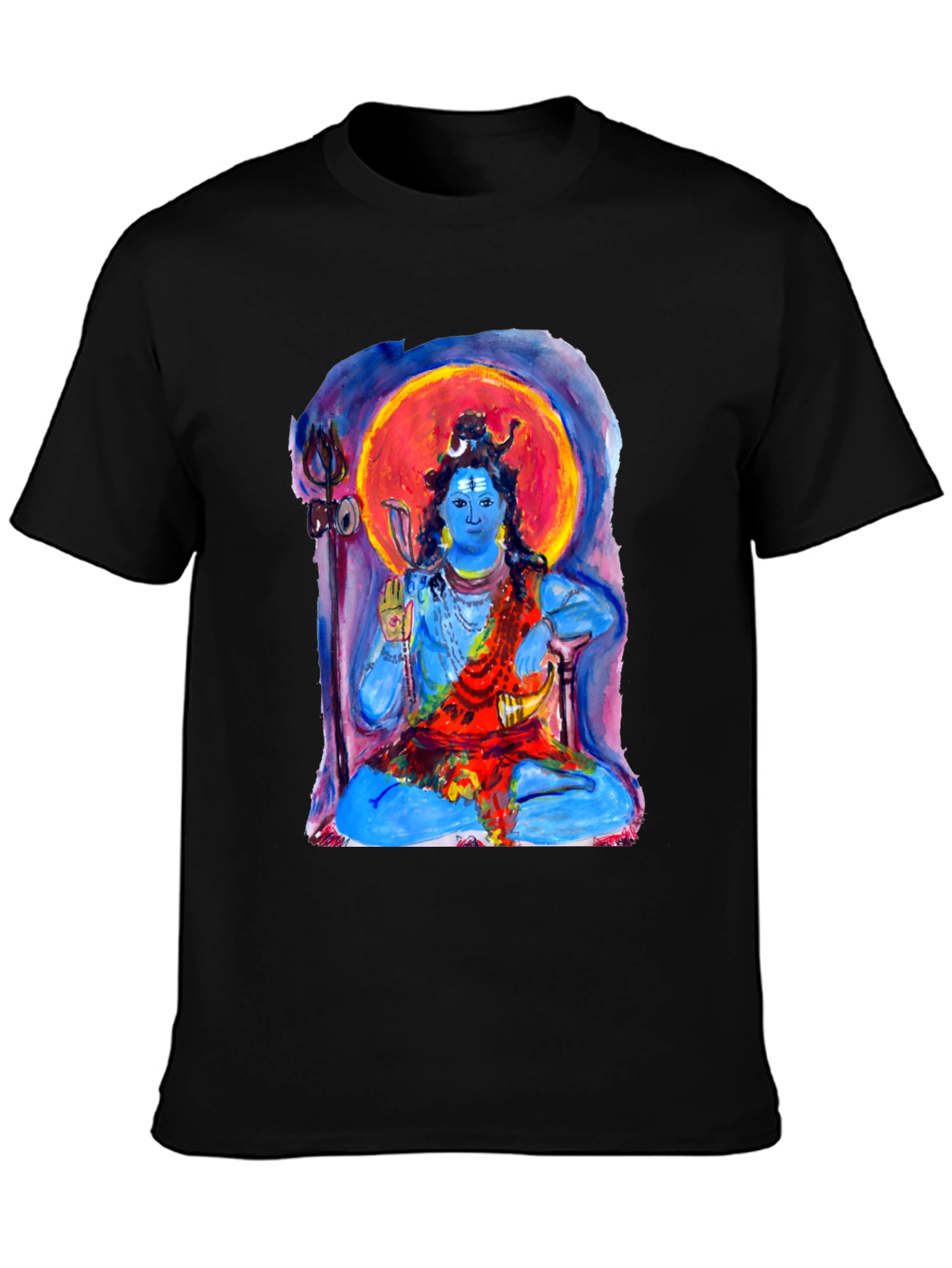 Shiva Meditation Graphic Tee - Spiritual Black T-Shirt