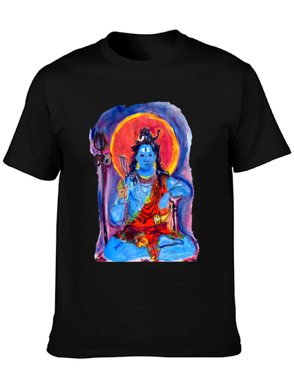 Shiva Meditation Graphic Tee - Spiritual Black T-Shirt