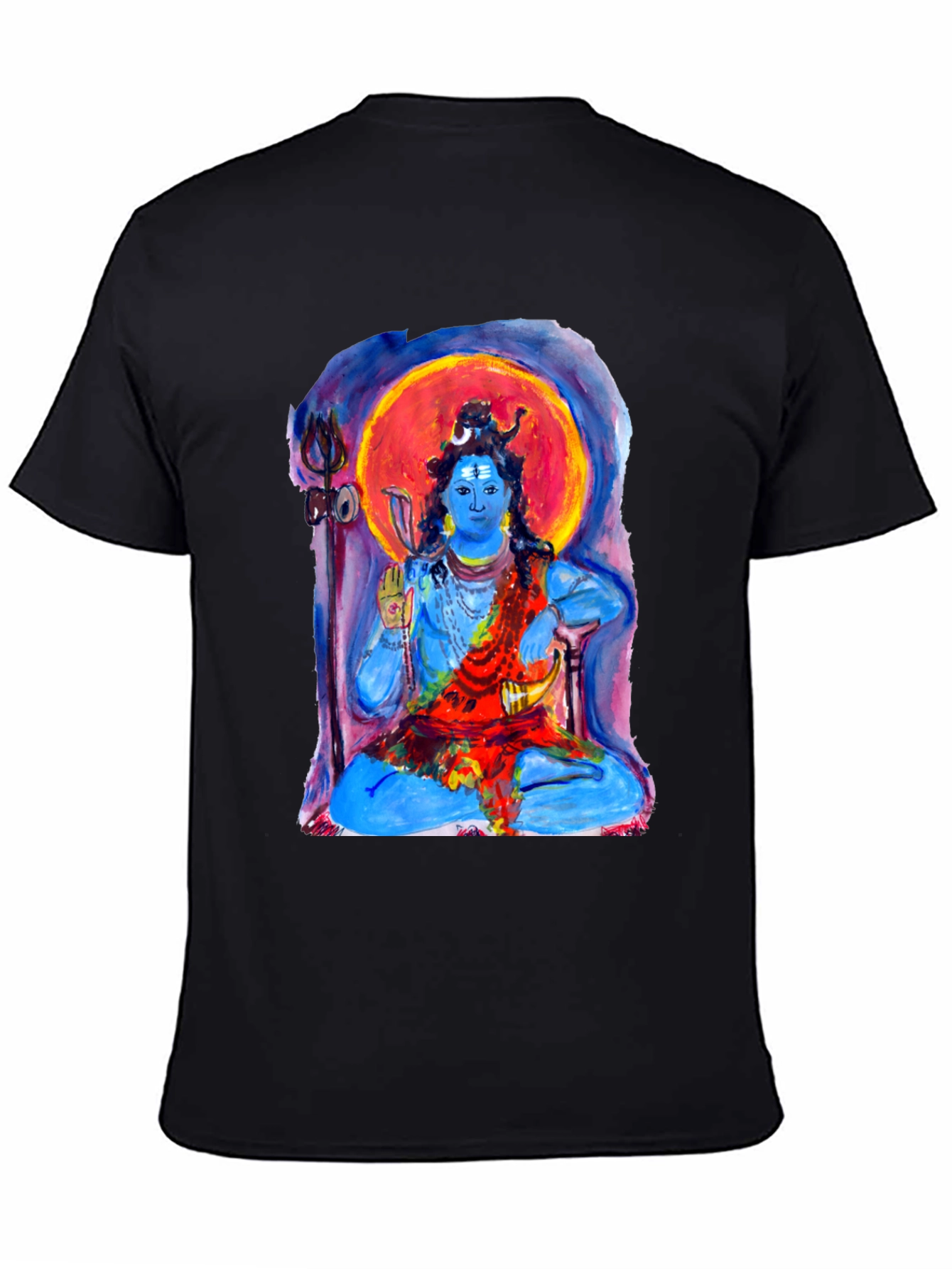 Shiva Meditation Graphic Tee - Spiritual Black T-Shirt