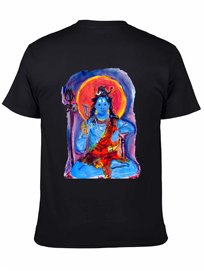 Shiva Meditation Graphic Tee - Spiritual Black T-Shirt