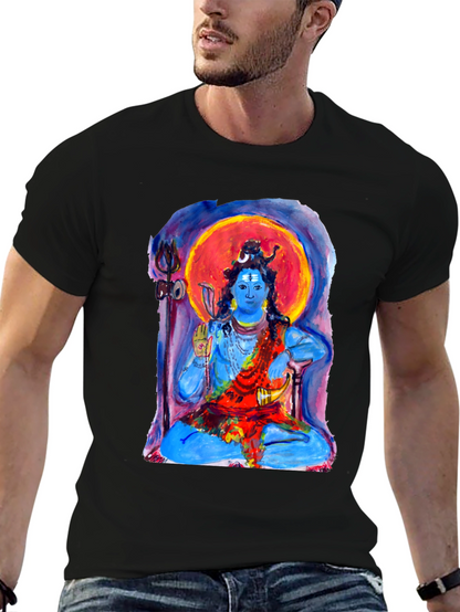 Shiva Meditation Graphic Tee - Spiritual Black T-Shirt