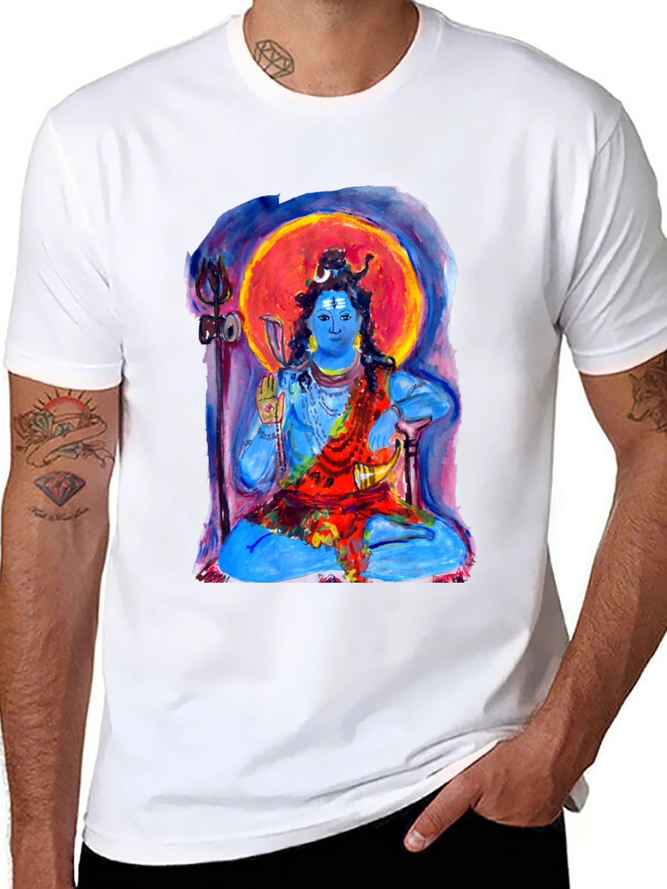 Shiva Meditation Graphic Tee - Spiritual Black T-Shirt