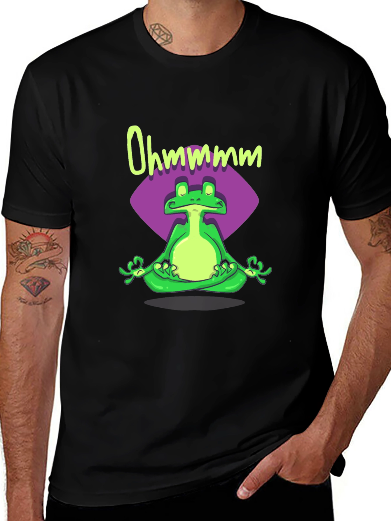 Meditating Frog Tee - Ohm Yoga Shirt