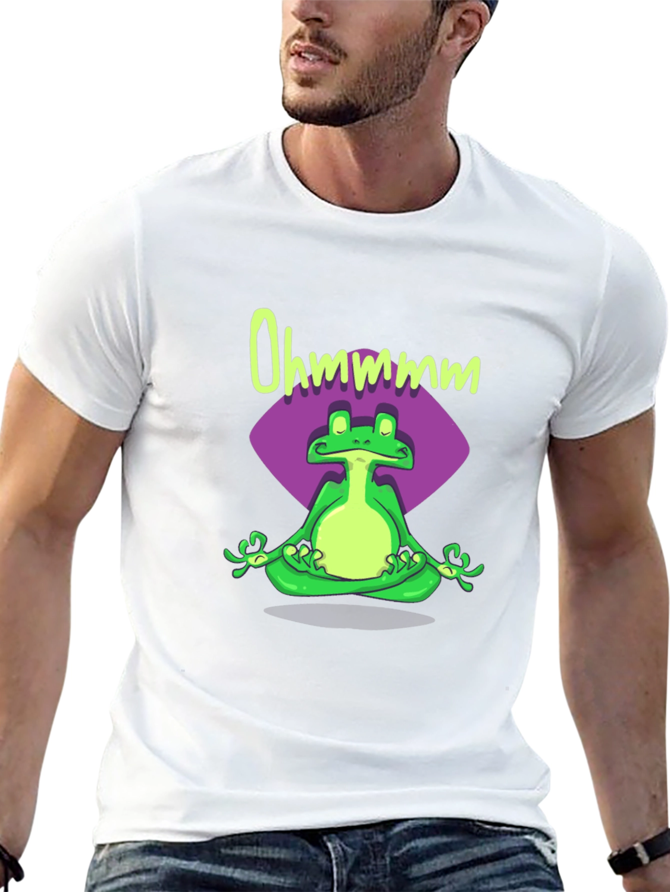 Meditating Frog Tee - Ohm Yoga Shirt