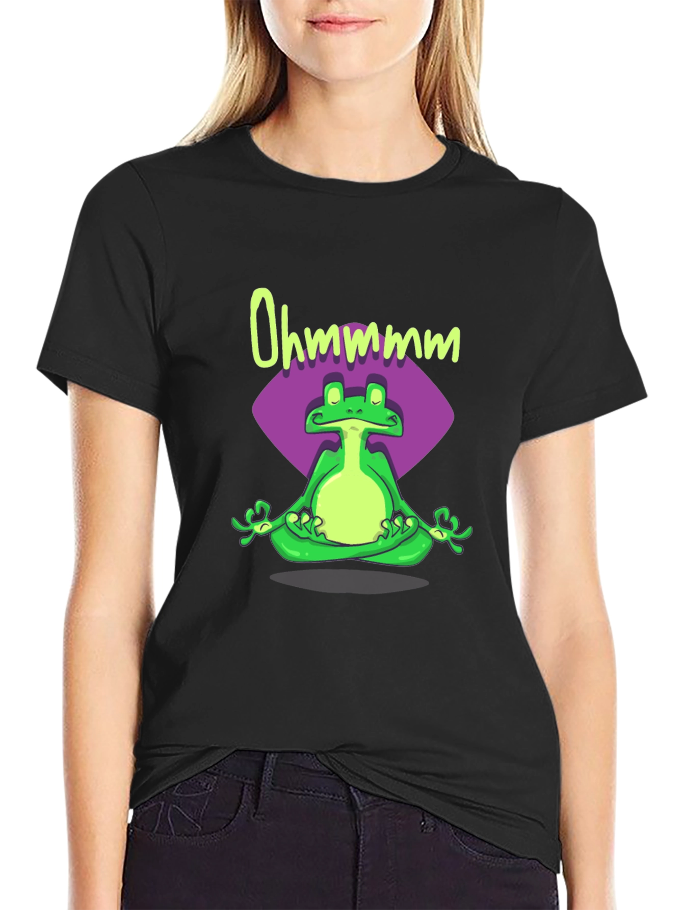 Meditating Frog Tee - Ohm Yoga Shirt