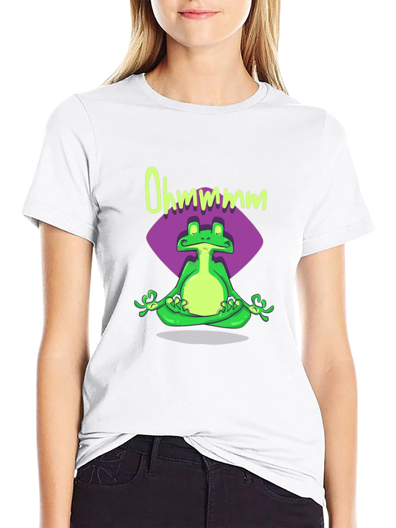 Meditating Frog Tee - Ohm Yoga Shirt