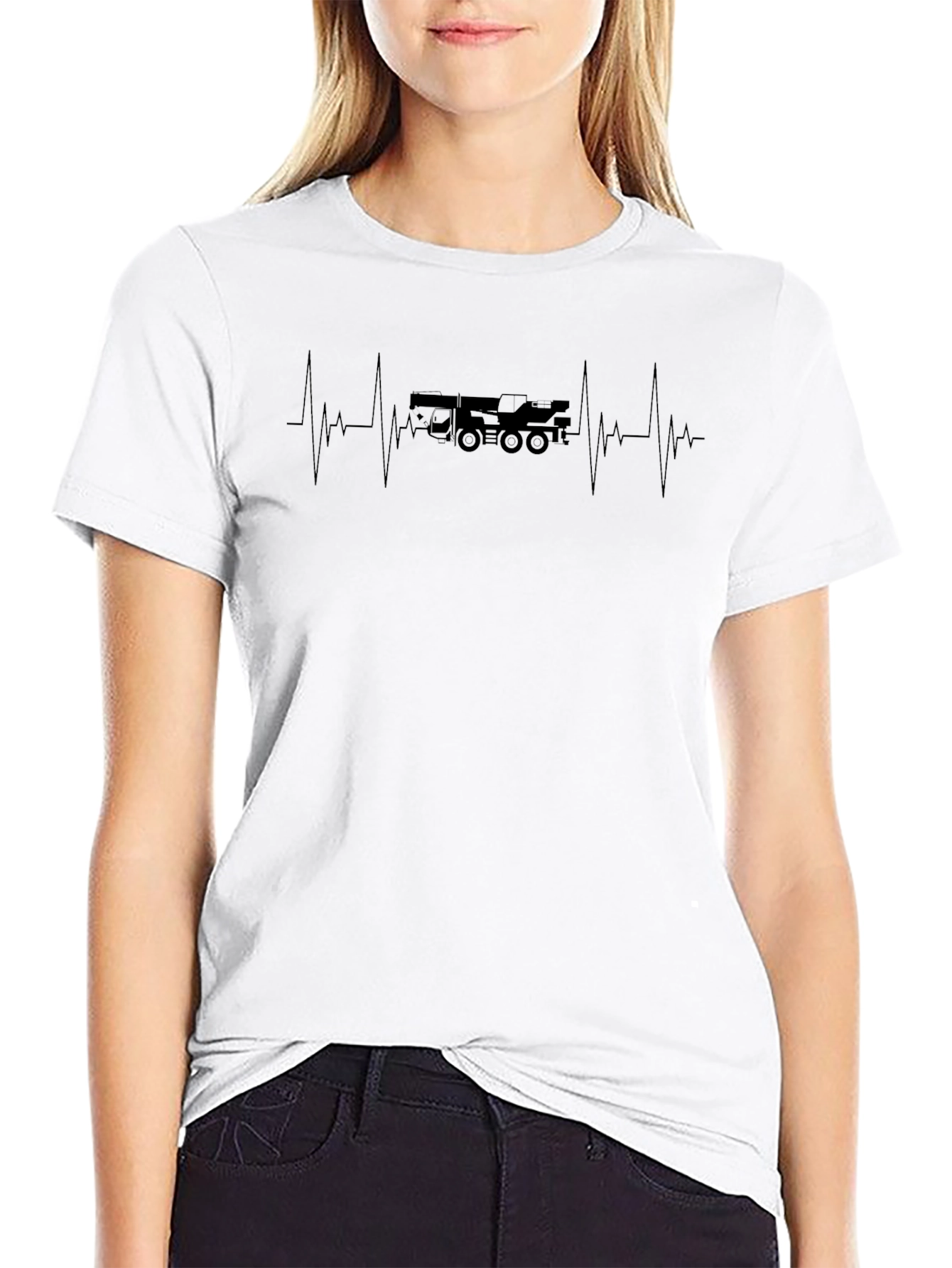Crane Heartbeat T-Shirt - Black