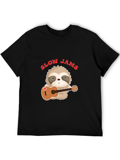 Slow Jams Sloth Graphic T-Shirt - Music Lover Tee