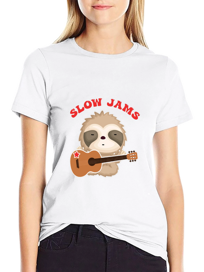 Slow Jams Sloth Graphic T-Shirt - Music Lover Tee