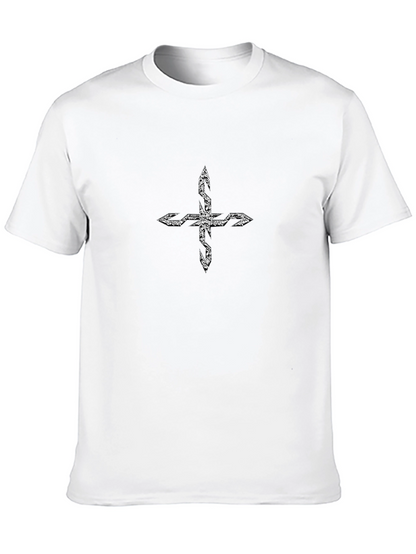 Edgy Graphic Tee - Black Cross Design