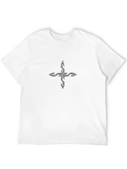 Edgy Graphic Tee - Black Cross Design