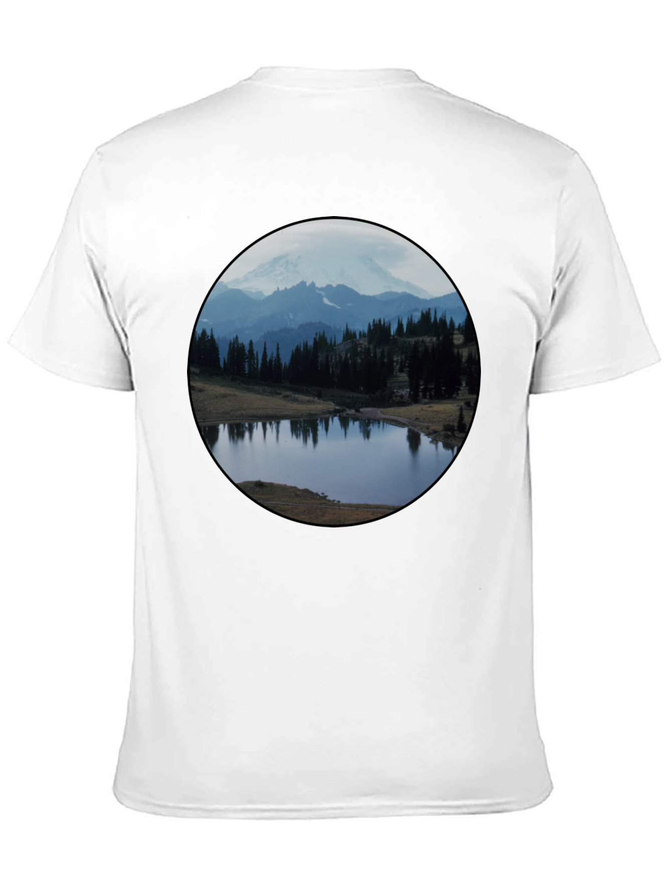 Scenic Mountain Lake Black T-Shirt