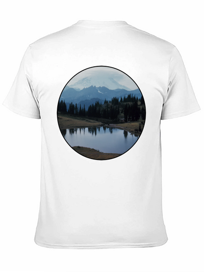 Scenic Mountain Lake Black T-Shirt