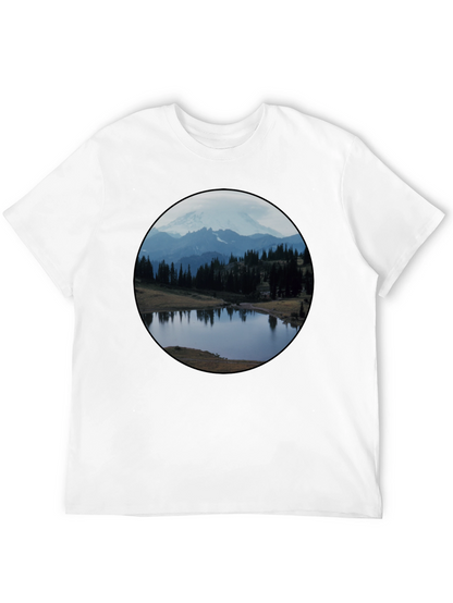 Scenic Mountain Lake Black T-Shirt
