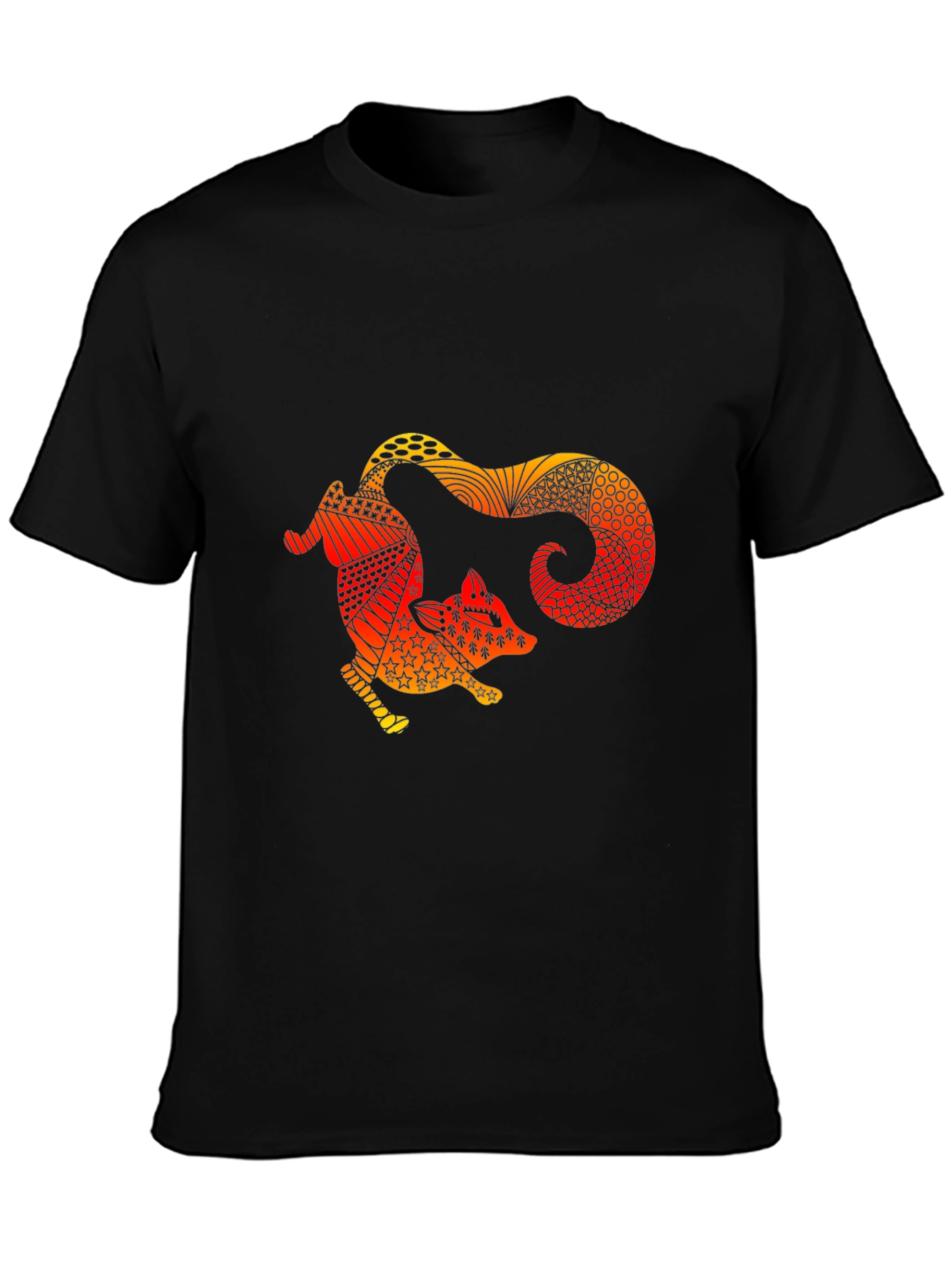 Fox Graphic Black T-Shirt Unique Design