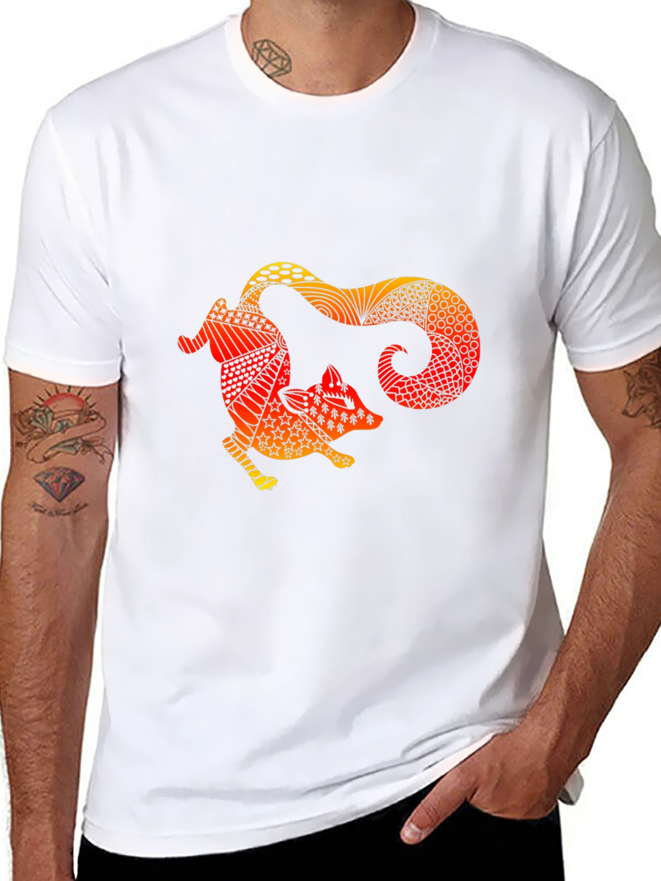 Fox Graphic Black T-Shirt Unique Design