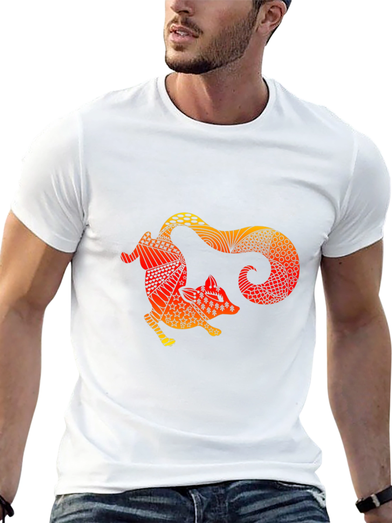 Fox Graphic Black T-Shirt Unique Design