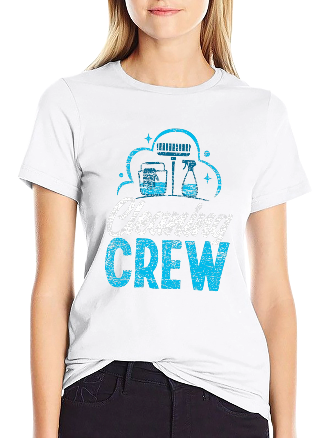 Cleaning Crew Graphic T-Shirt - Black