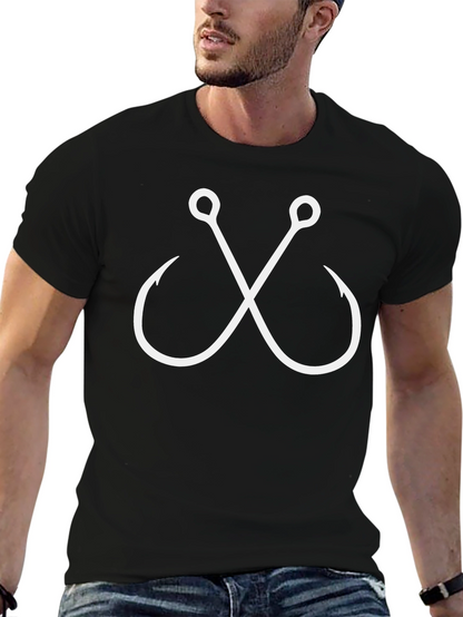 Fish Hook Graphic Tee - Black Casual Shirt