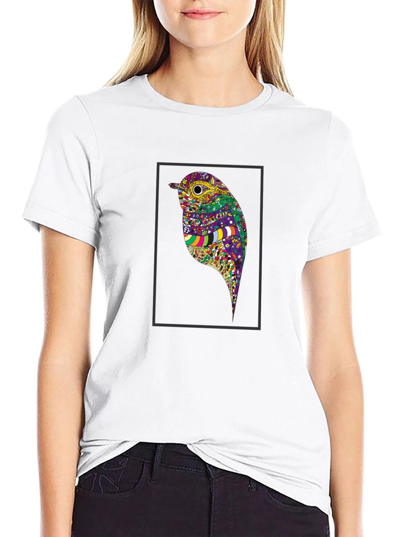 Bird Art Black T-Shirt