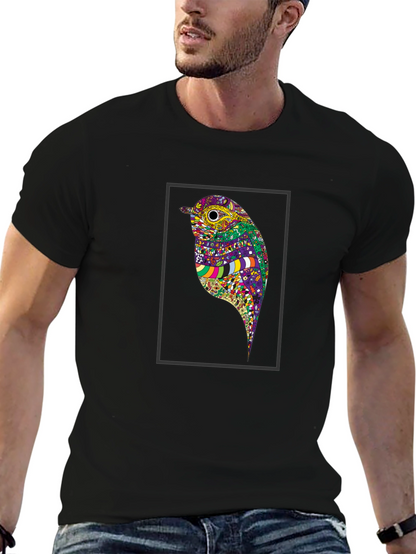 Bird Art Black T-Shirt