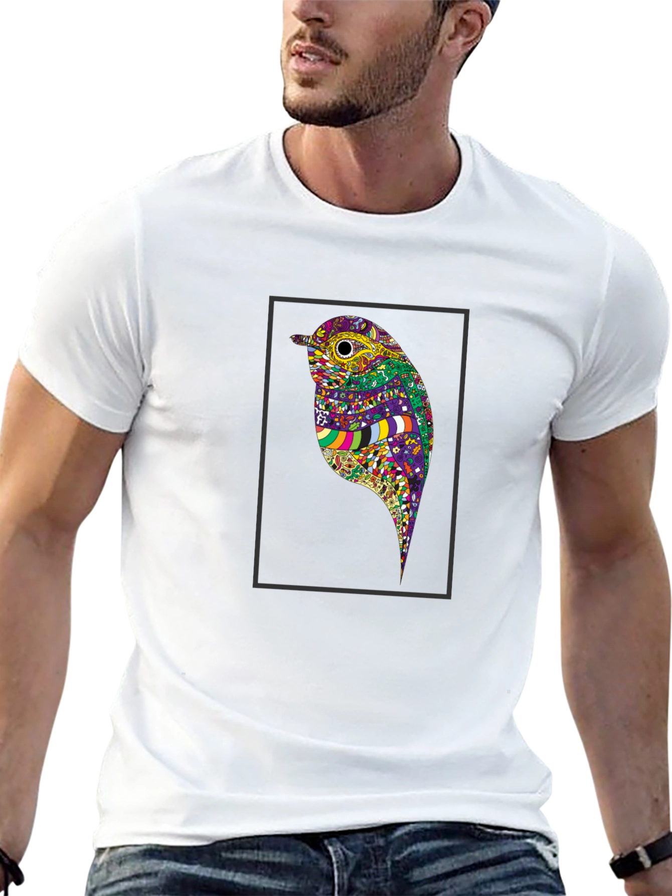 Bird Art Black T-Shirt