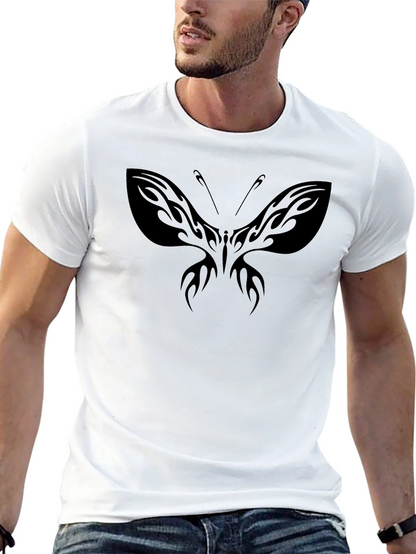 Black Butterfly Graphic Tee - Mens Casual Top