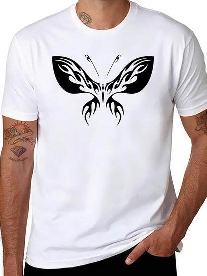 Black Butterfly Graphic Tee - Mens Casual Top