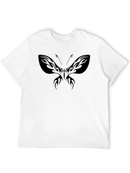 Black Butterfly Graphic Tee - Mens Casual Top
