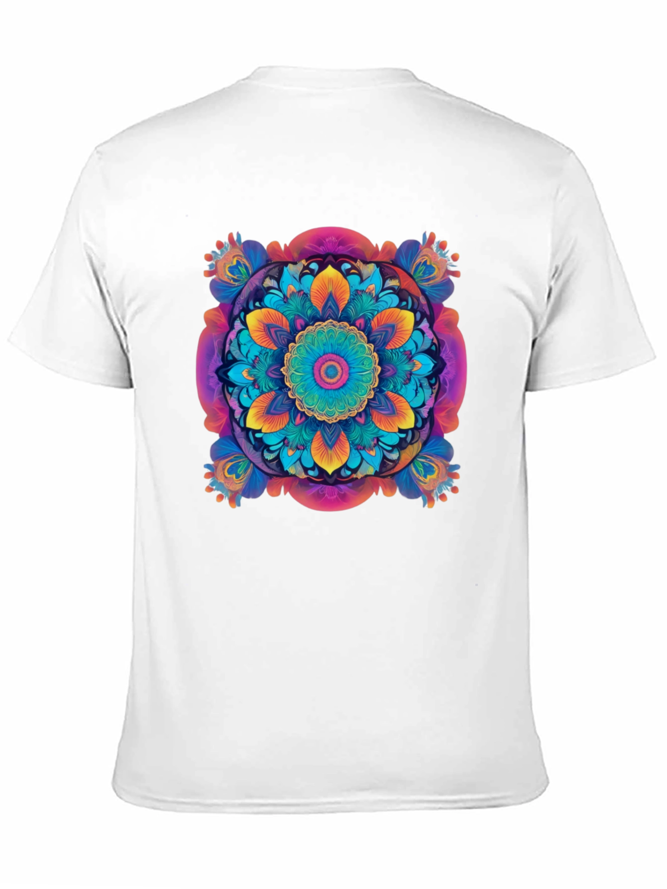 Vibrant Mandala Graphic Black T-Shirt
