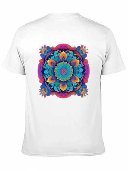 Vibrant Mandala Graphic Black T-Shirt