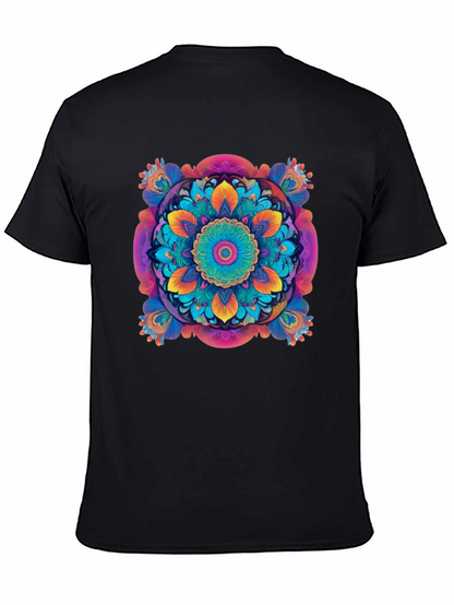 Vibrant Mandala Graphic Black T-Shirt