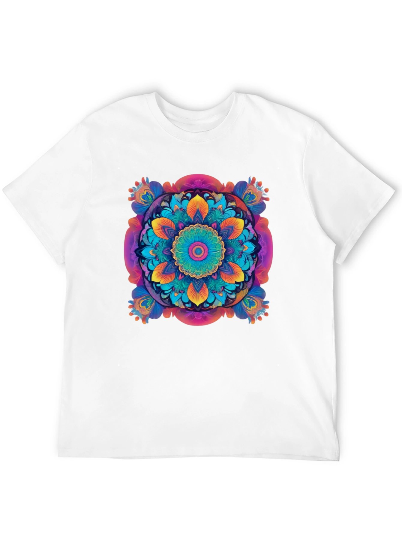 Vibrant Mandala Graphic Black T-Shirt