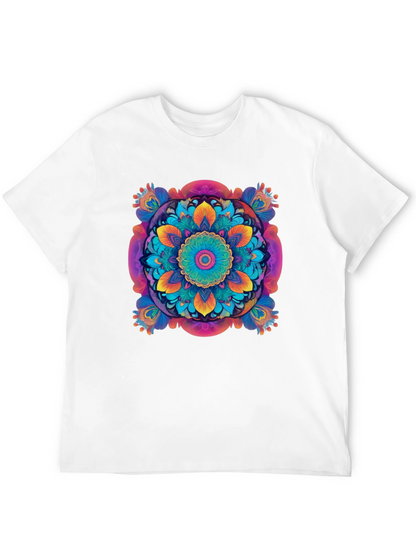 Vibrant Mandala Graphic Black T-Shirt