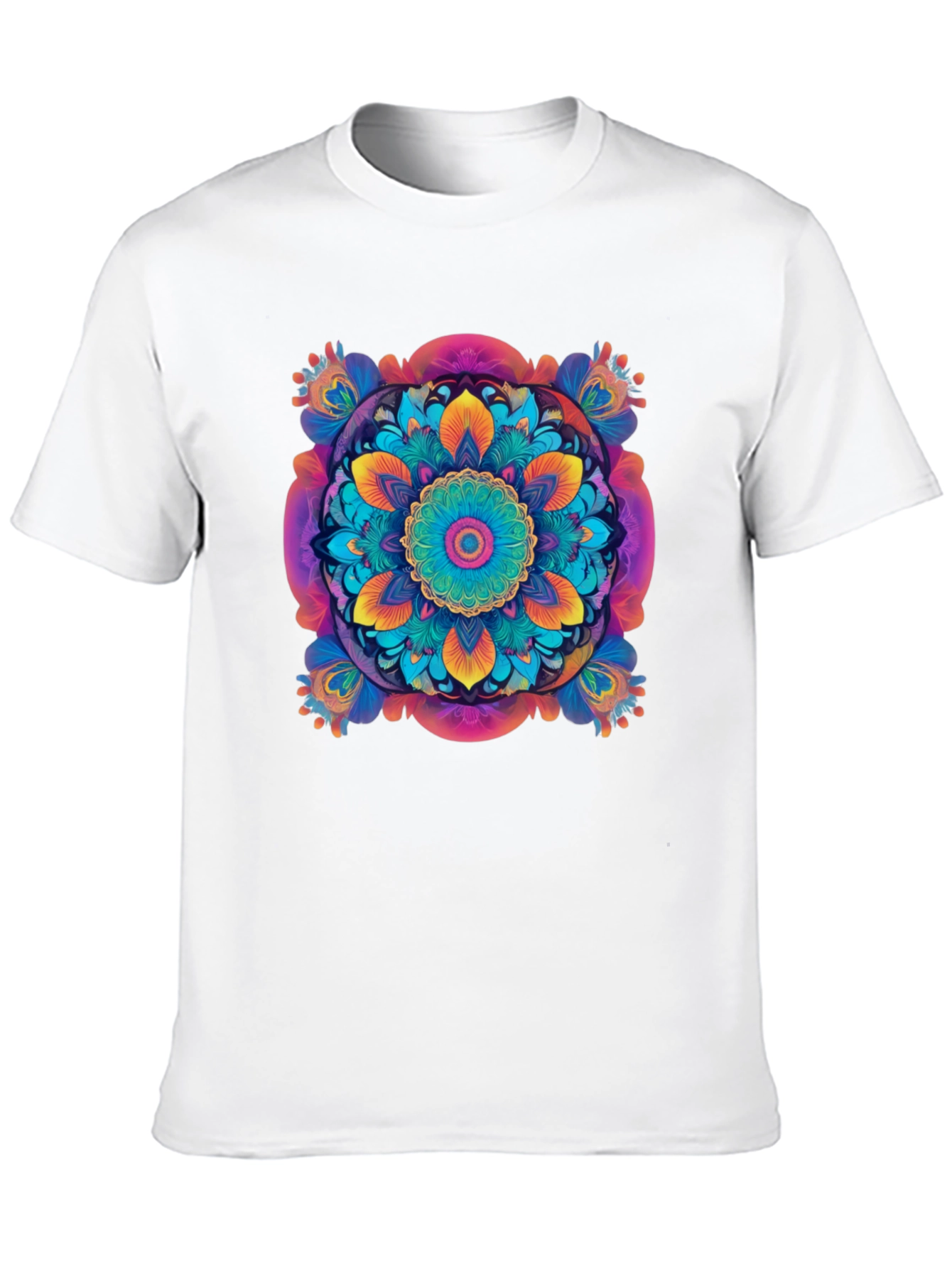 Vibrant Mandala Graphic Black T-Shirt